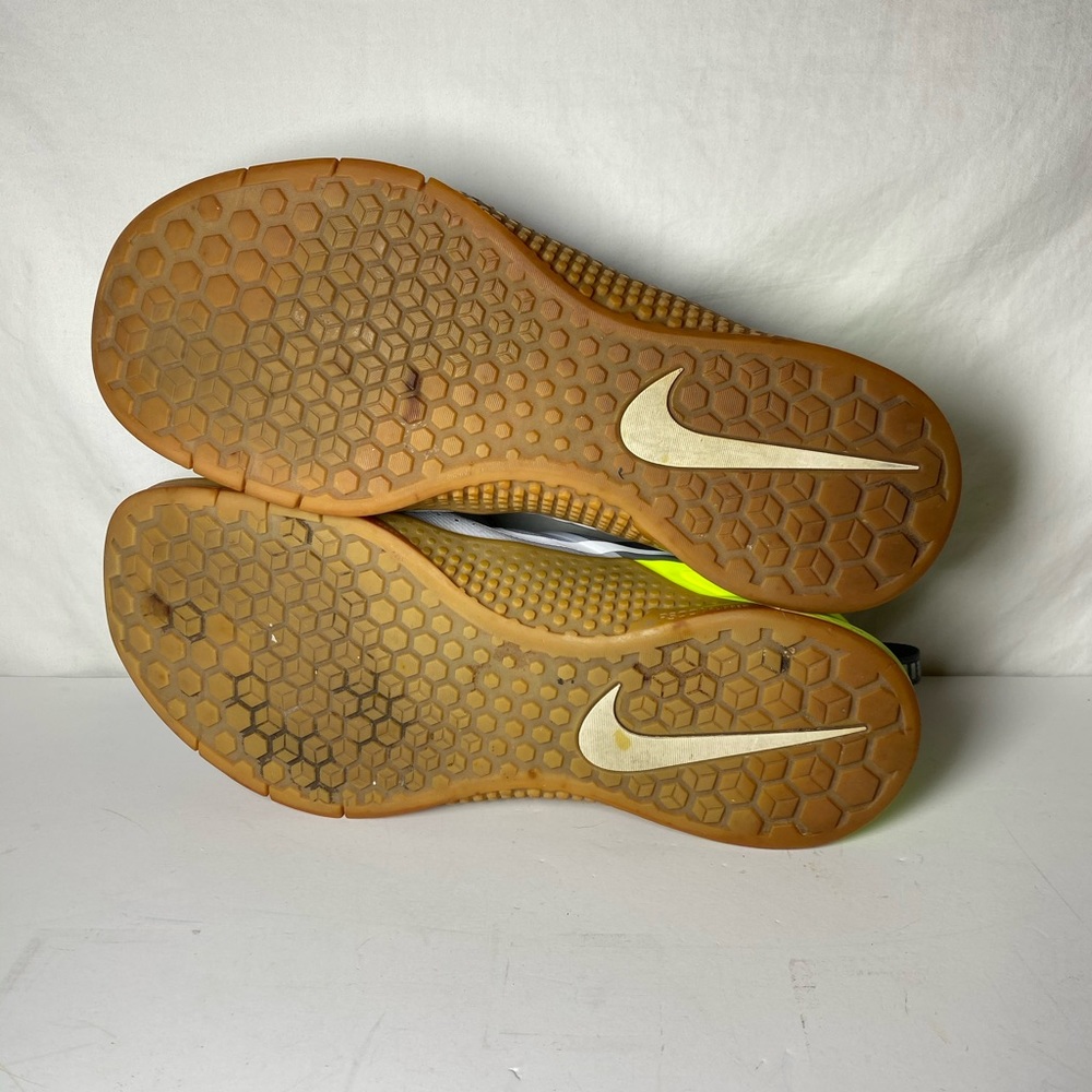 EUC Nike Metcon 1 Men US 12 Wolf Grey Volt Cool Grey Running Shoes 704688-017 C6 - Picture 6 of 8